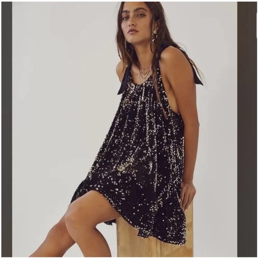 Free People Women's Nova Convertible Sequin Mini Dress Size Large NWOT